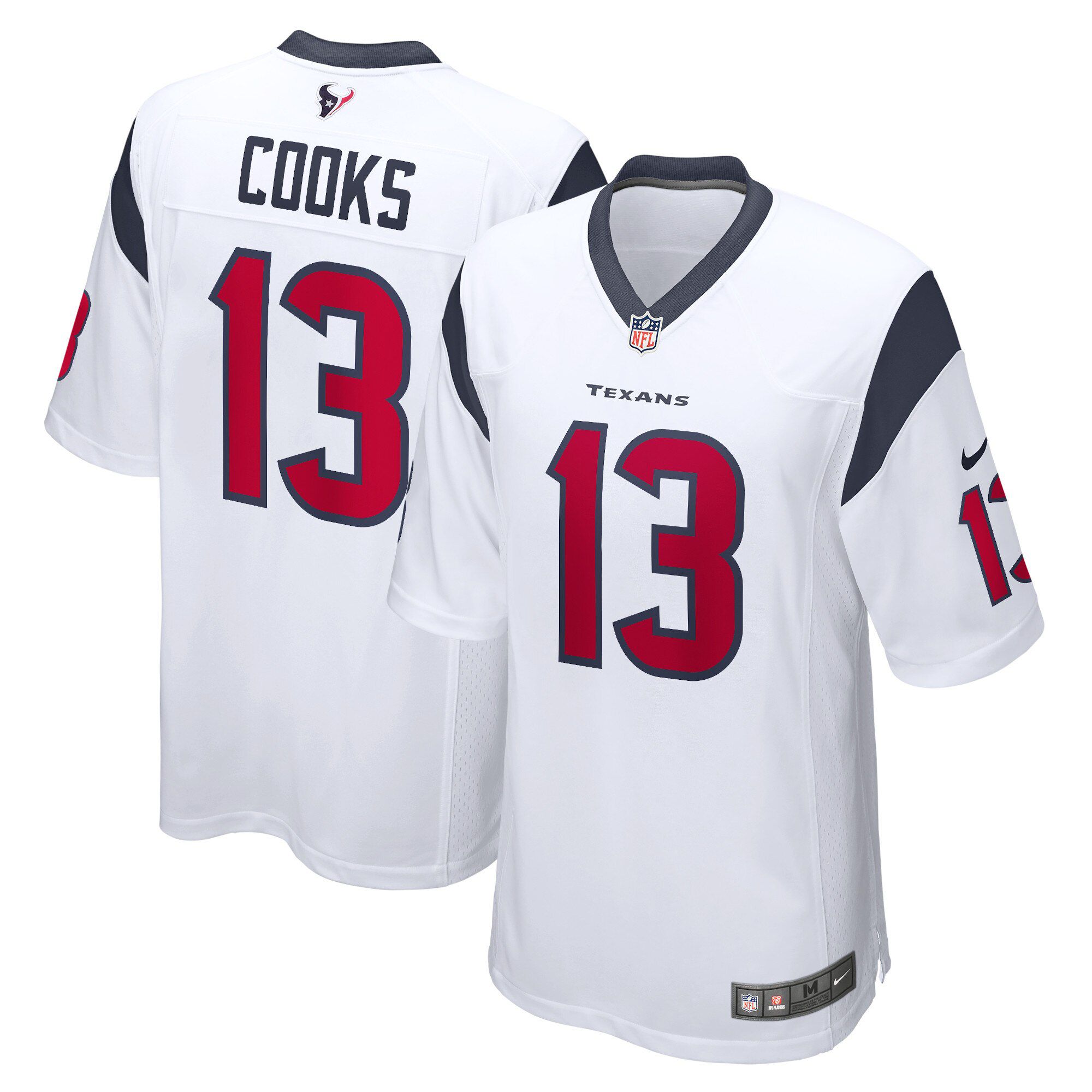 Men Houston Texans 13 Brandin Cooks Nike White Game NFL Jersey